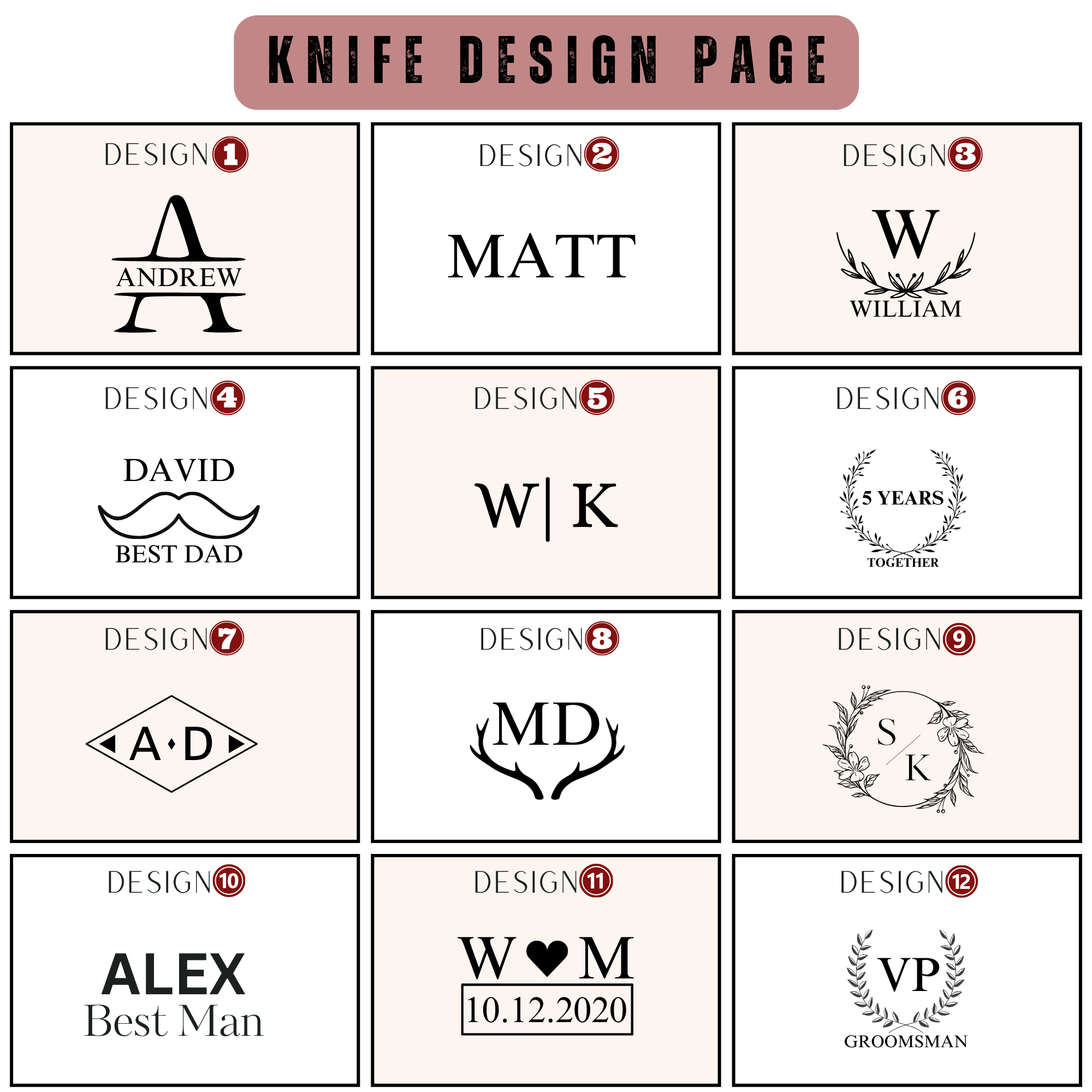 Personalized Damascus Knife